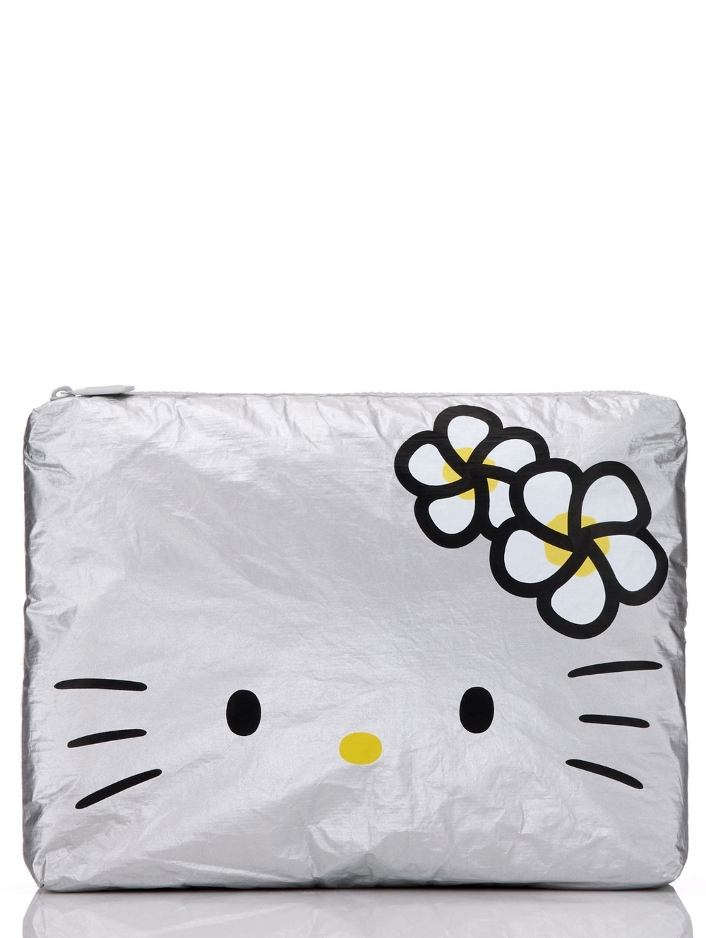 ALOHA Collection x Hello Kitty Mid Pouch in Kitty Face Black on Silver (NWT)